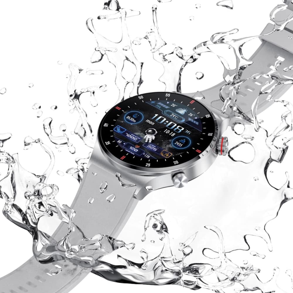 Stylish and Functional Smartwatch – Silver silicone