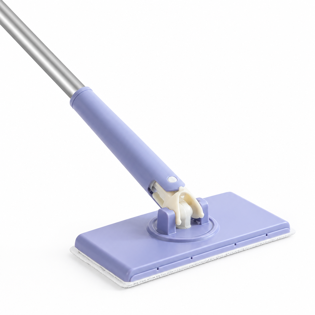 Effortless Floor Mop with Auto-Clamp & Rapid Drying – Purple