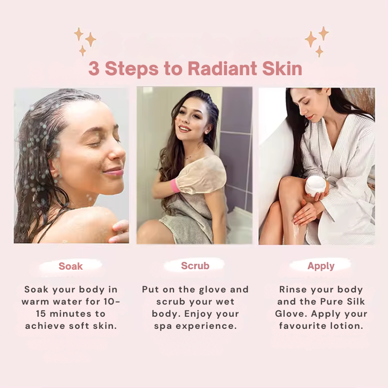 Silken Glow Exfoliating Glove Duo for Radiant Skin