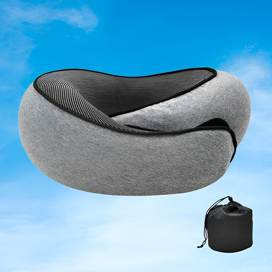 Travel Neck Pillow with Ergonomic Design for Comfort – Light gray