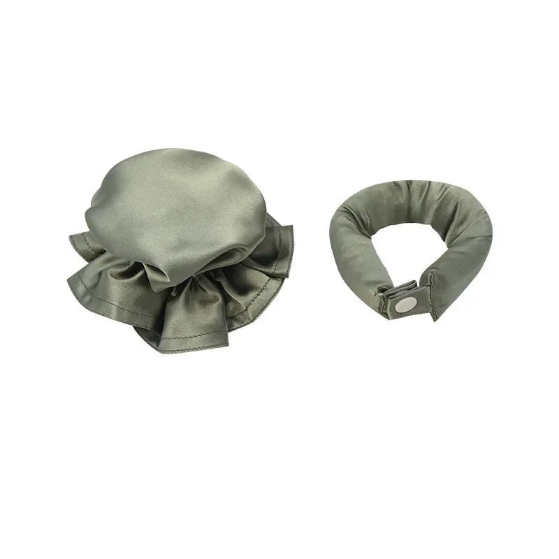 BunBun Curlers – No Heat, Nourishing, and Perfect for a Salon-Quality Look at Home! – Solid khaki green