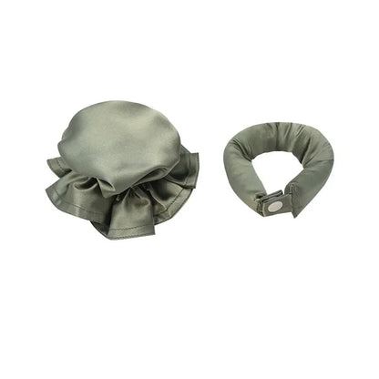 BunBun Curlers – No Heat, Nourishing, and Perfect for a Salon-Quality Look at Home! – Solid khaki green