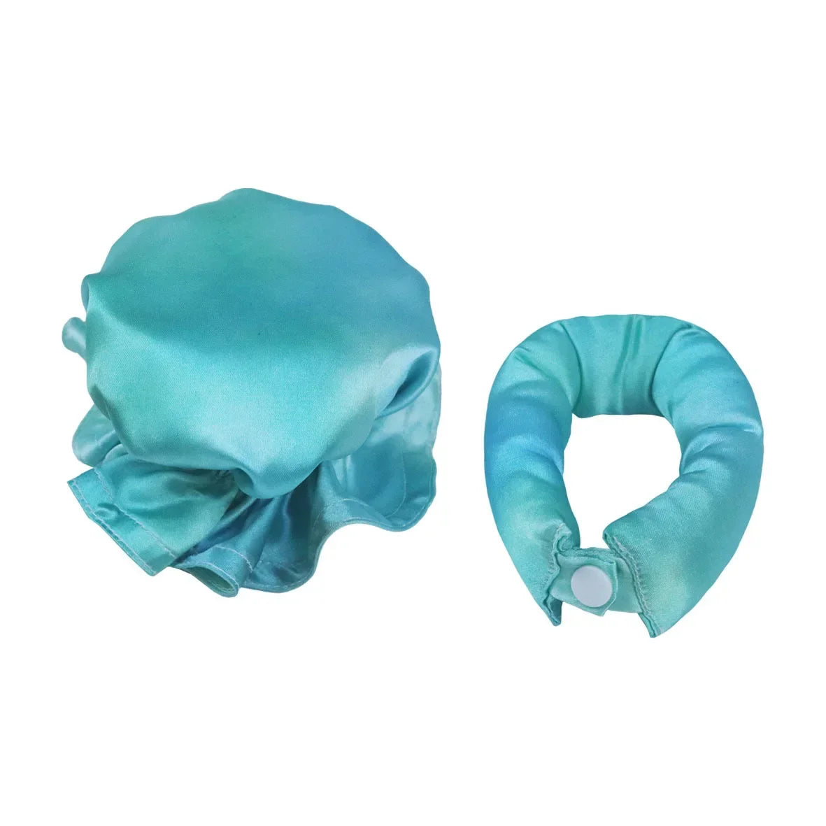 BunBun Curlers – No Heat, Nourishing, and Perfect for a Salon-Quality Look at Home! – Green and blue mixed