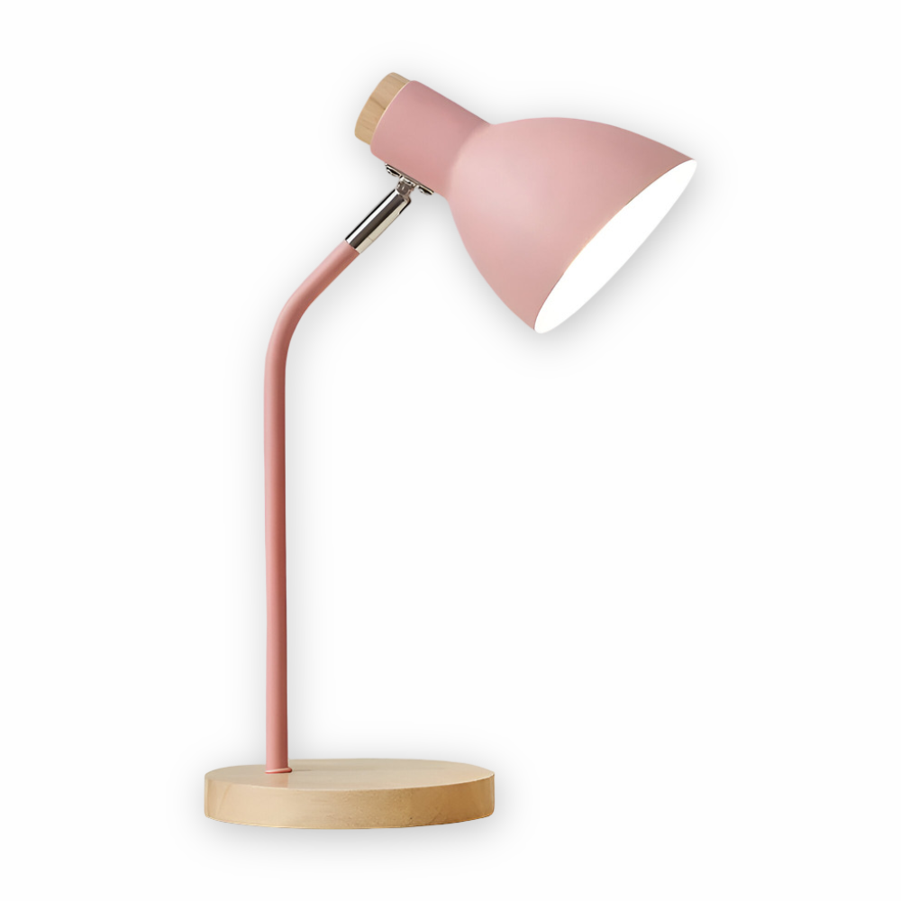 Adjustable LED Desk Lamp with Nordic Design – Comfortable Light for Reading & Living Areas – Pink