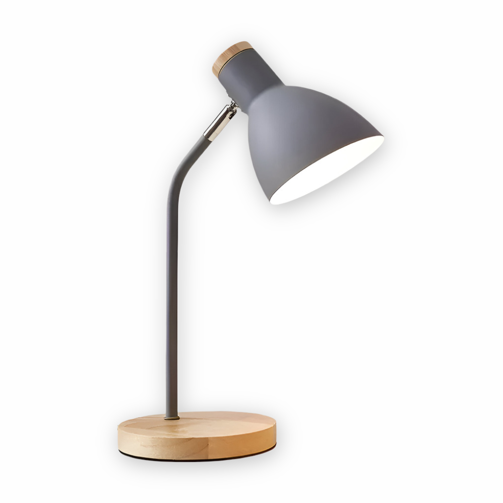 Adjustable LED Desk Lamp with Nordic Design – Comfortable Light for Reading & Living Areas – Gray