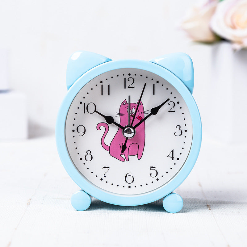Cute Cat Design Alarm Clock – Blue