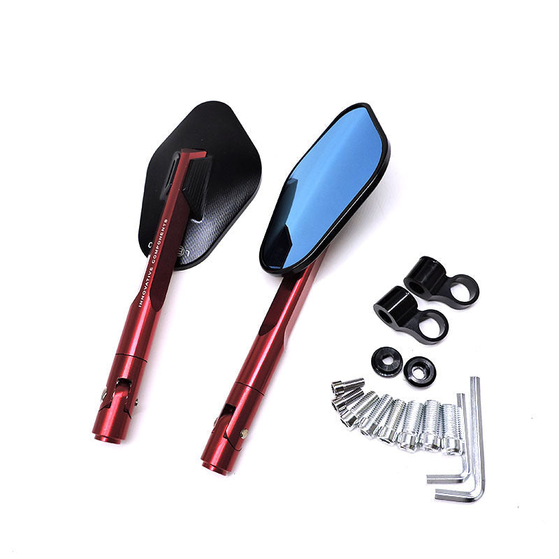 Universal Adjustable Side Mirrors for Motorcycles – Black Red