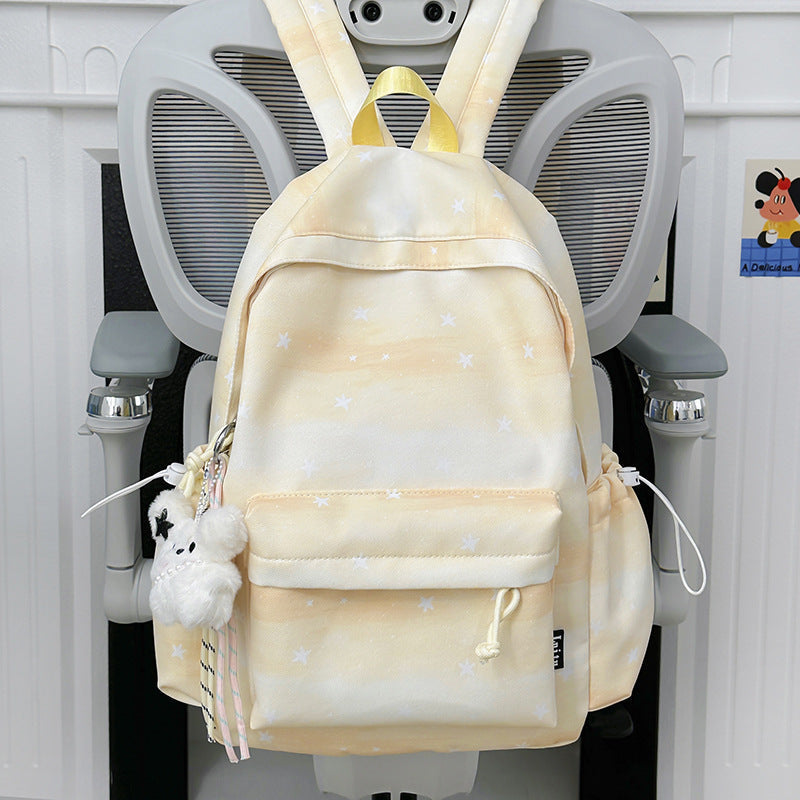 Charming School Backpack with Star Design – Yellow