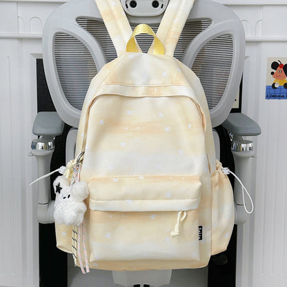 Charming School Backpack with Star Design – Yellow