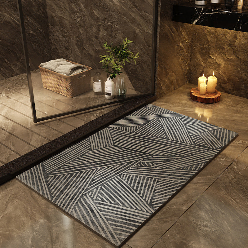 Geometric Design Bath Mat with Abstract Patterns – Stunning