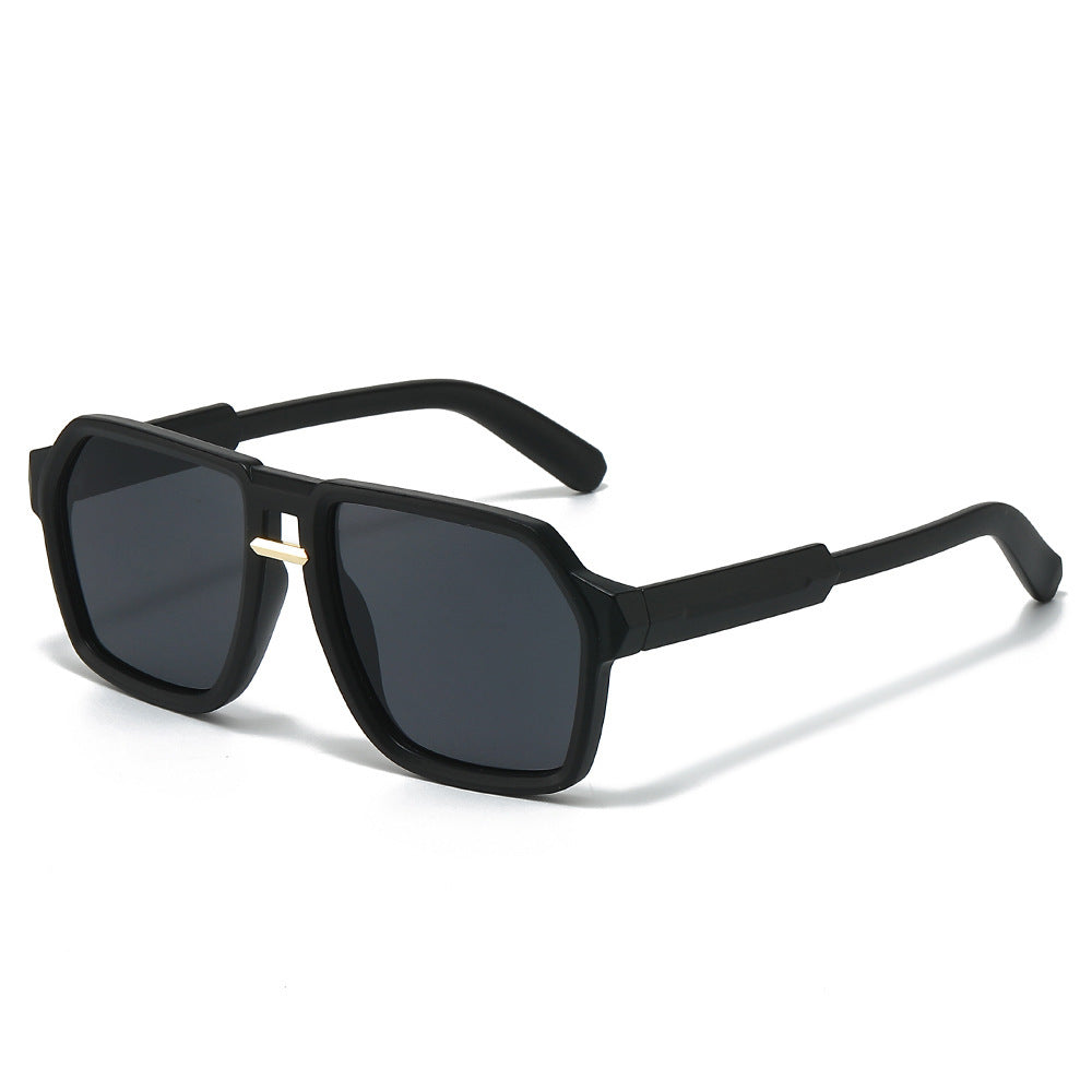 Stylish Angular Sunglasses with Frame – Black Grey