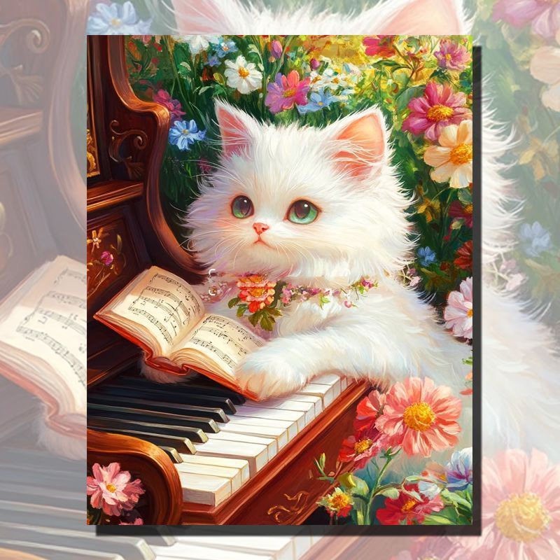 Charming Canvas Artwork Featuring Cat Design – Unknown