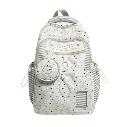 Animal Print School Backpack - Cute Design – Heart
