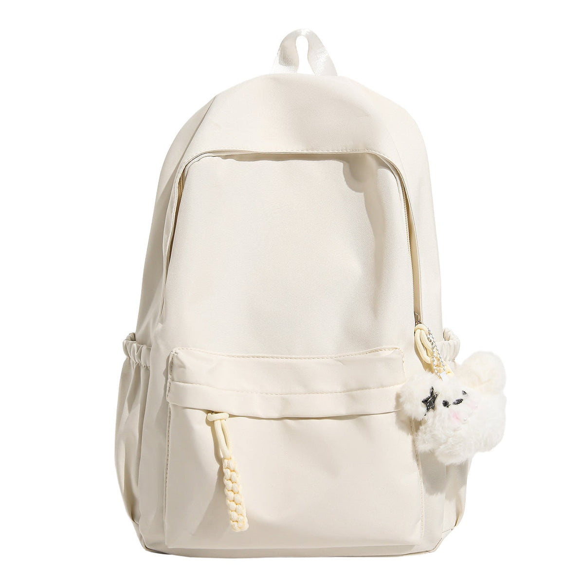 Charming Plush Backpack Featuring Favorite Characters – White