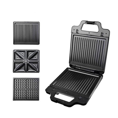 Non-Stick Sandwich Maker - 3-in-1 Breakfast Appliance – Black