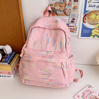 Backpack with Abstract Design – Pink