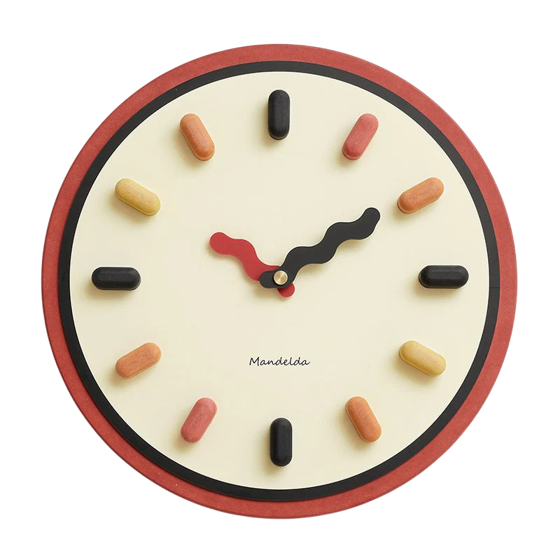 Silent Sweep 3D Wall Clock for Bedroom and Living Room Decor – Red