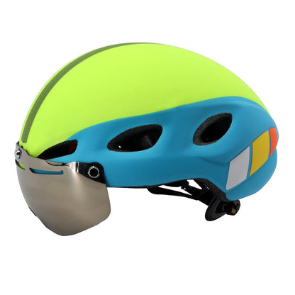 Aero Racing Helmet – Blue Fluorescent Yellow