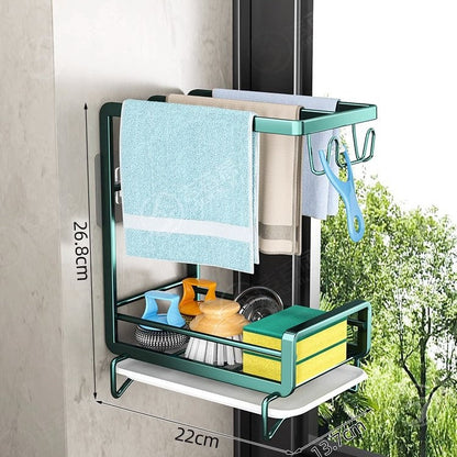 Extendable Dish Drying Rack for Kitchen Use – Green
