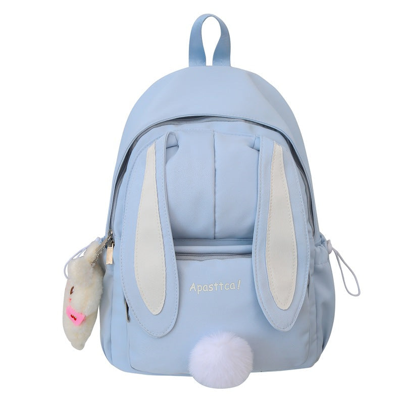 Cute Rabbit Ear Backpack for School – Blue