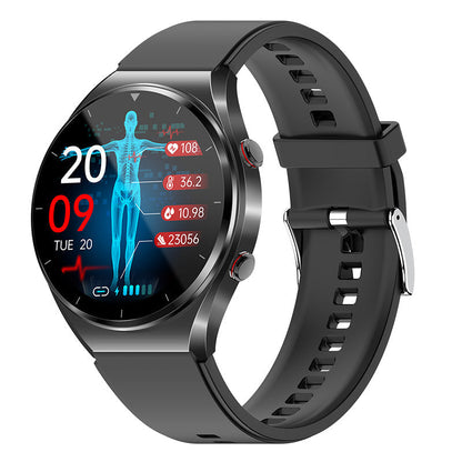 Health Smartwatch for Monitoring Blood Pressure and Blood Sugar Levels – Black