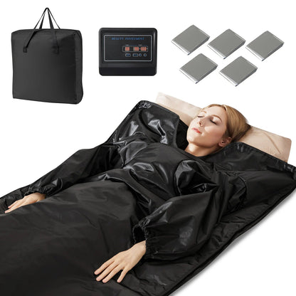 Foldable Waterproof Infrared Sauna Blanket 36 x 76 in | 6 Heat Settings, 86–176°F, Timer 1–60 Minutes, Armholes
