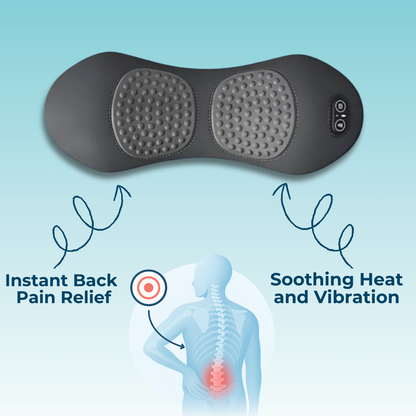 Heat and Vibration Back Massager for Lower Back Pain Relief and Posture Correction – 3-in-1 Therapy Device