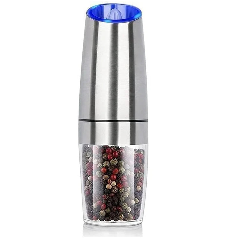 Automatic Gravity Electric Spice Grinder for Salt, Pepper and Cumin – 1pcs silver