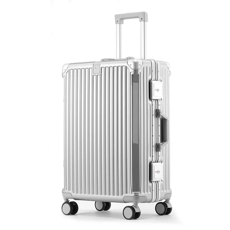 Tallinn Lightweight Hard Shell Luggage – Durable Aluminium Frame, TSA Approved – Silver