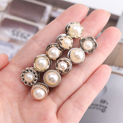 10-Pack Metal Snap Buttons – 50% Discount – White Pearl