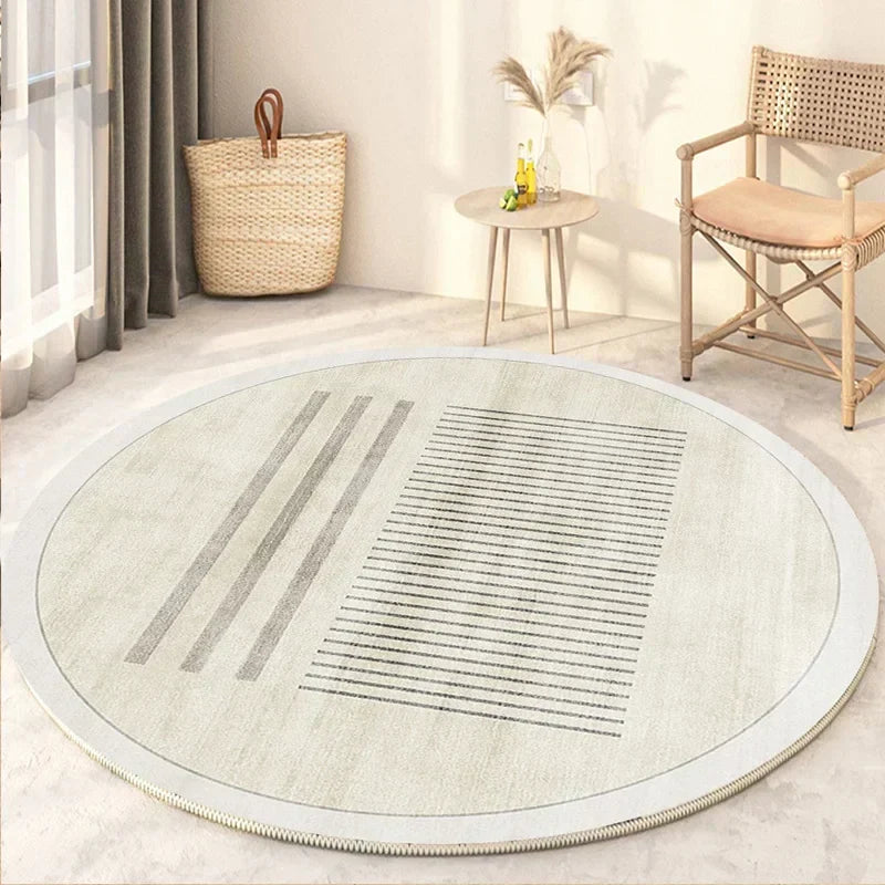 Round Washable Rug in Japanese Style for Living Room