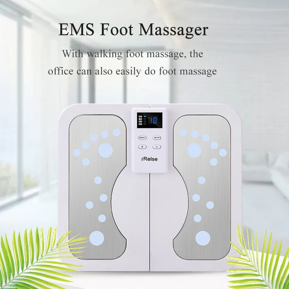 Foldable Foot Massager Mat with EMS, TENS, Heat – 3 Levels & LCD Control
