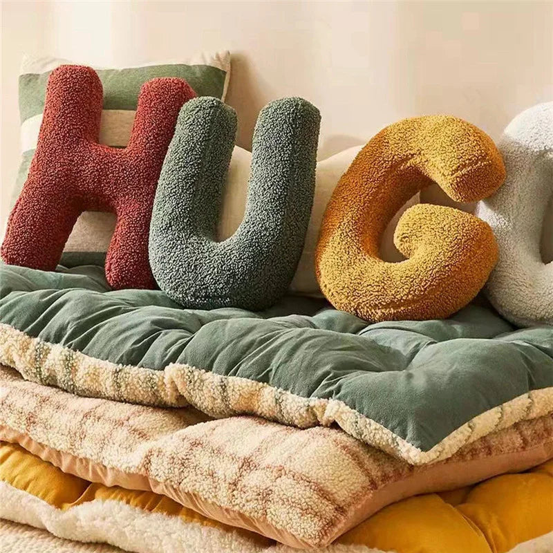 Decorative Velvet Cushion in Every Letter of the Alphabet - Soft Velura