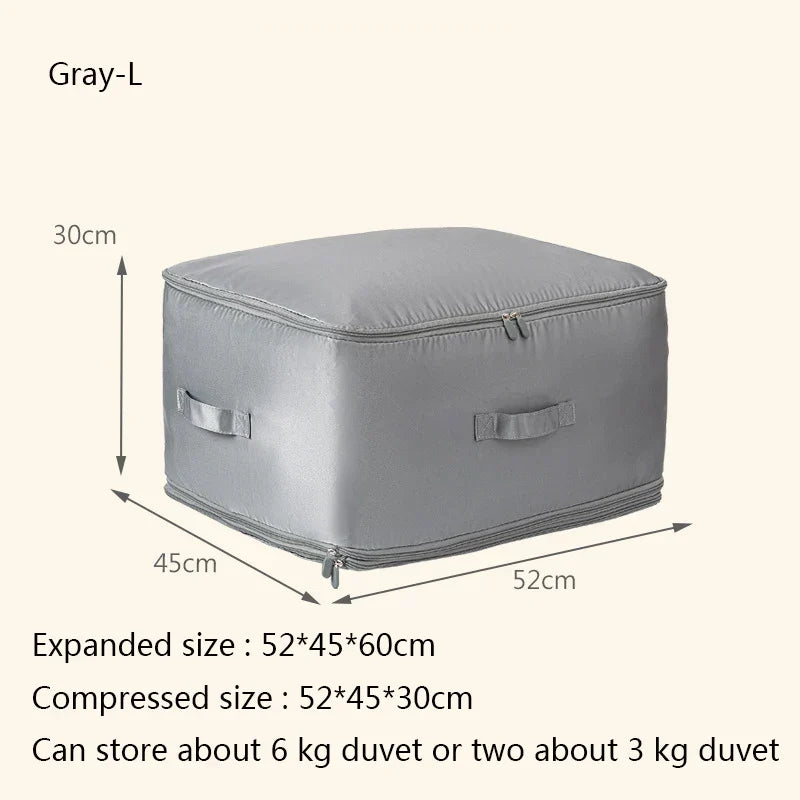 Compression Duvet Storage Bag for Space Saving – Gray-L