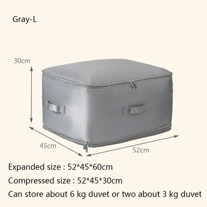 Compression Duvet Storage Bag for Space Saving – Gray-L