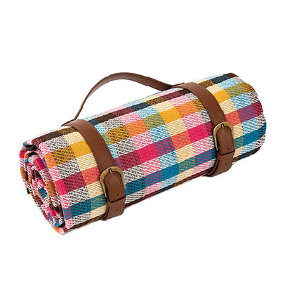 Waterproof Picnic Blanket with Carry Strap – Foldable NovaPlaid Design – 3