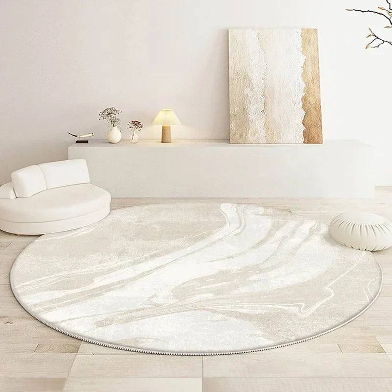 Round Washable Rug in Japanese Style for Living Room