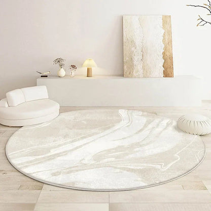 Round Washable Rug in Japanese Style for Living Room