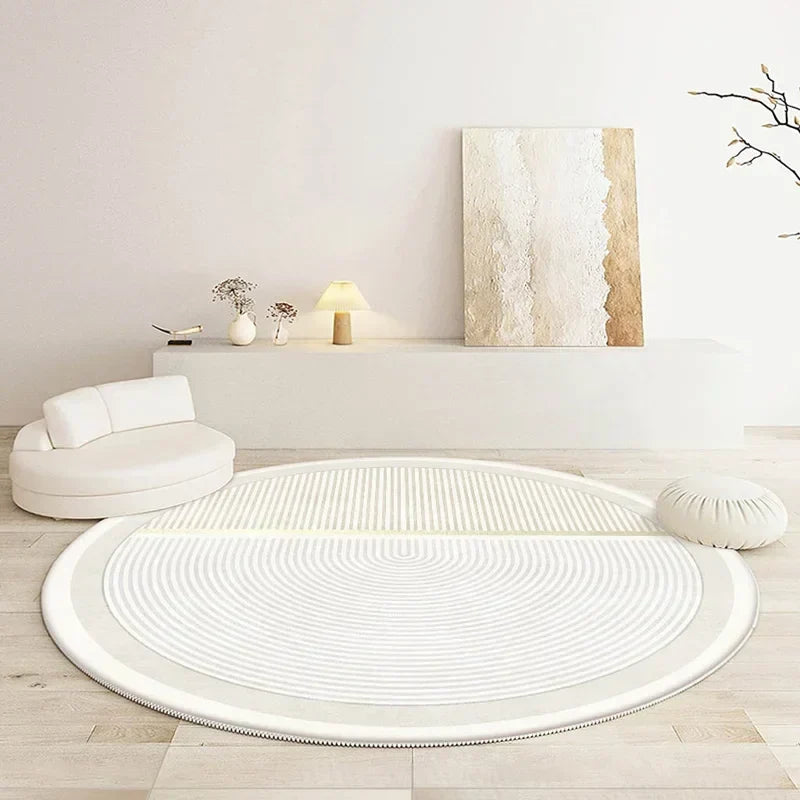 Round Washable Rug in Japanese Style for Living Room