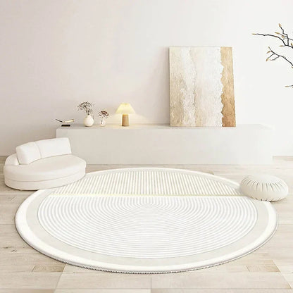 Round Washable Rug in Japanese Style for Living Room