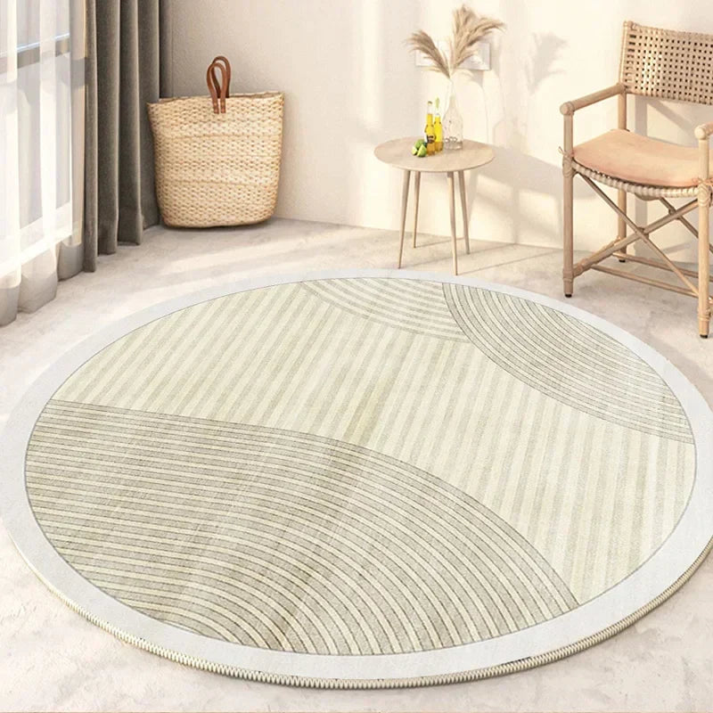 Round Washable Rug in Japanese Style for Living Room