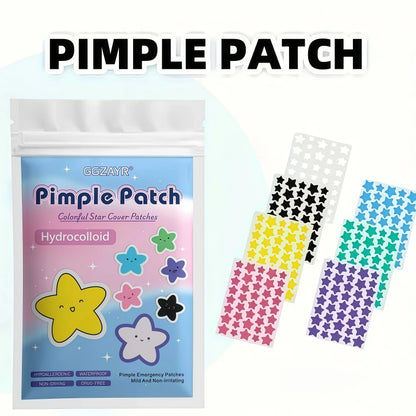 Seven-Color Star Pimple Patches (280/1120/1680pcs) – Fun, Invisible Hydrocolloid Dots for Gentle Skincare