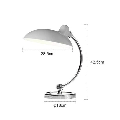 Curved Metal Desk Lamp in Chrome for Modern Bedroom Lighting