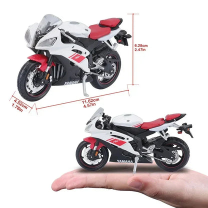 1:18 Scale Diecast Sportbike Model - Yamaha R6 Alloy Motorcycle Replica for Kids