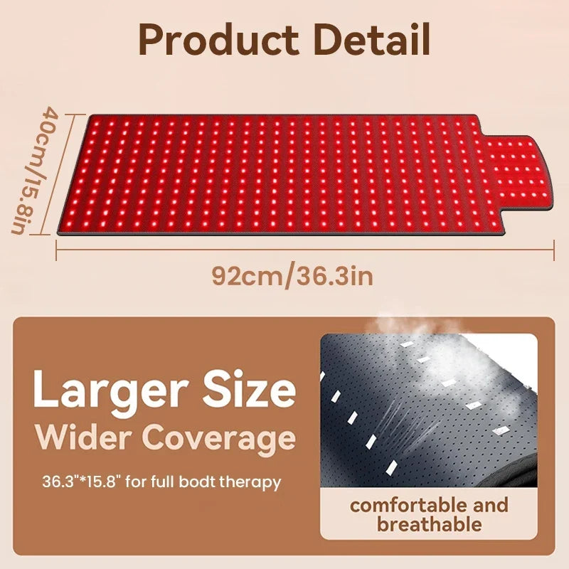 Infrared Light Therapy Mat – 660nm 850nm Pad for Pain Relief, Muscle Recovery & Skin Care