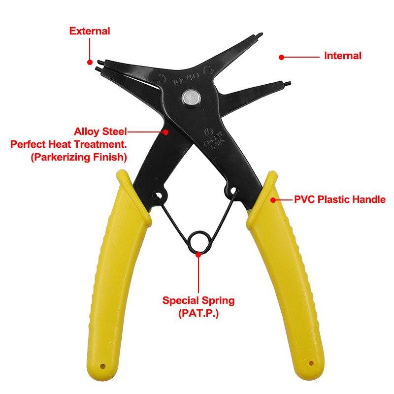 Versatile Dual-Function Circlip Pliers Tool