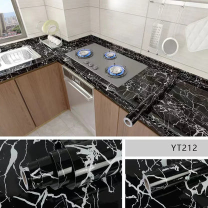 Self-Adhesive Waterproof Wallpaper - Marble Oil-Proof Film for Kitchen Renovation – 8
