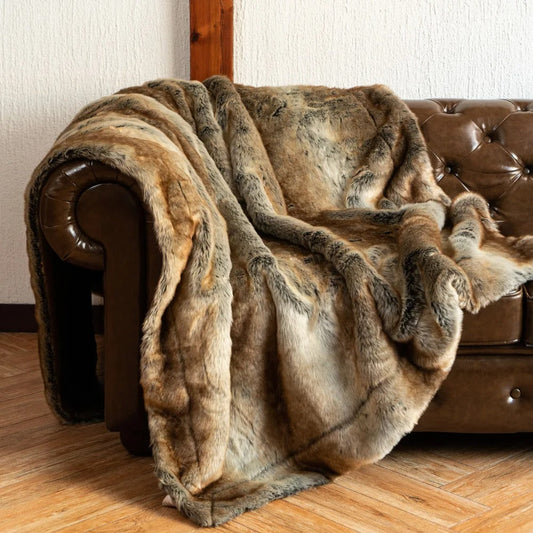 Luxury Faux Fur Blanket for Comfort in Your Home – Brown