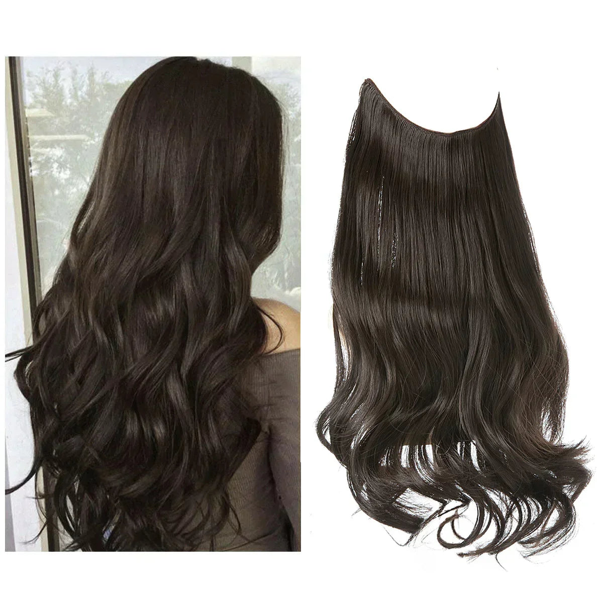 Real Human Hair Extensions for Natural Look – Black & Brown