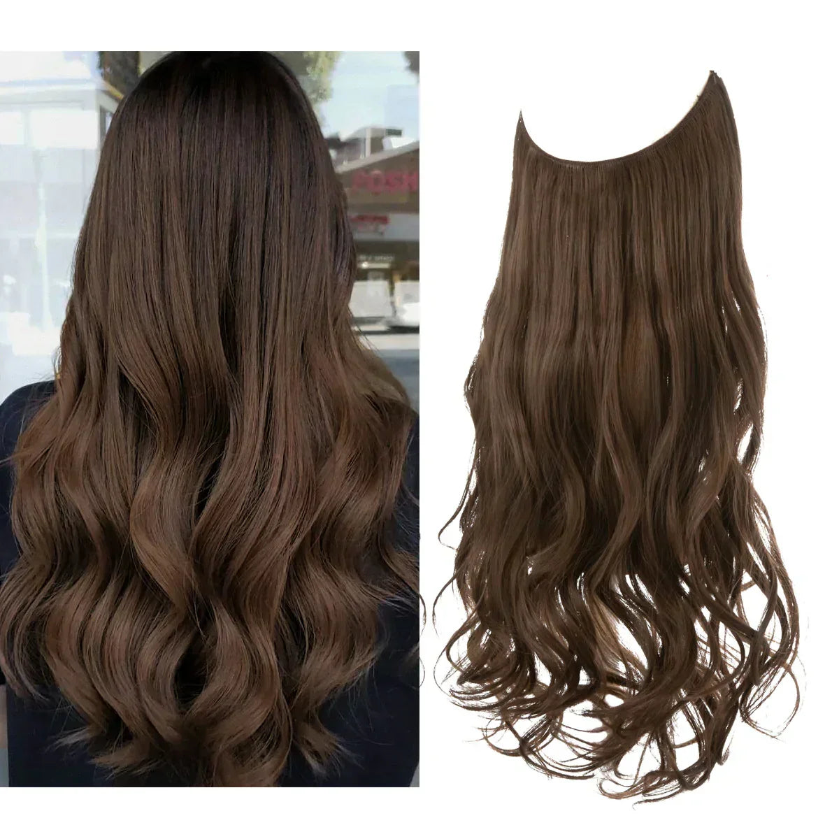 Real Human Hair Extensions for Natural Look – Dark brown
